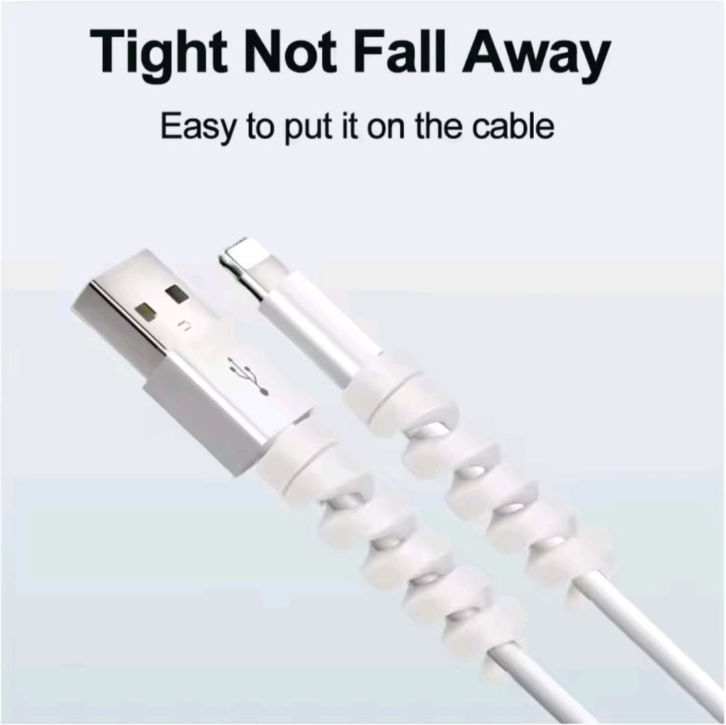 10pcs Cable Protector Silicone Charge Cable Spiral Winder Wire End Cord Savers Cover For Phone USB Charger Cable Accessories
