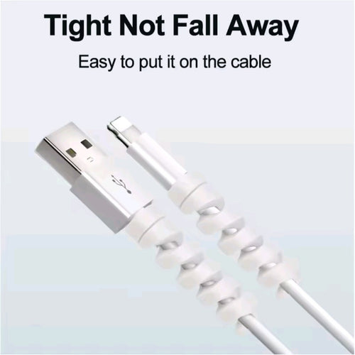 10pcs Cable Protector Silicone Charge Cable Spiral Winder Wire End Cord Savers Cover For Phone USB Charger Cable Accessories